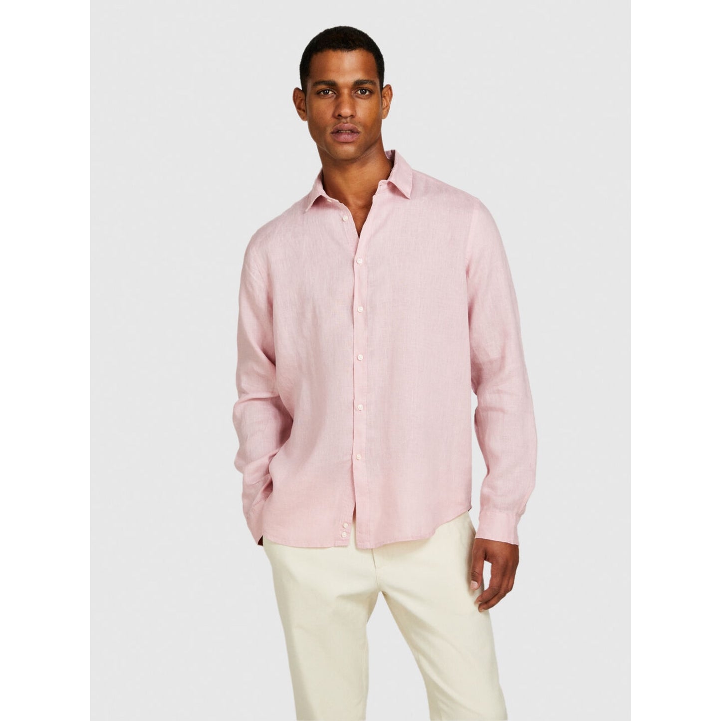 The Babe Pink Linen Shirt.