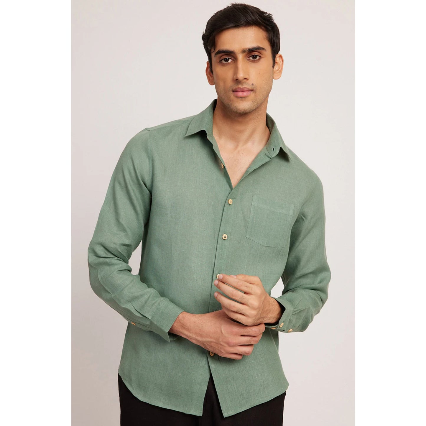 The Sage Green Linen Shirt.