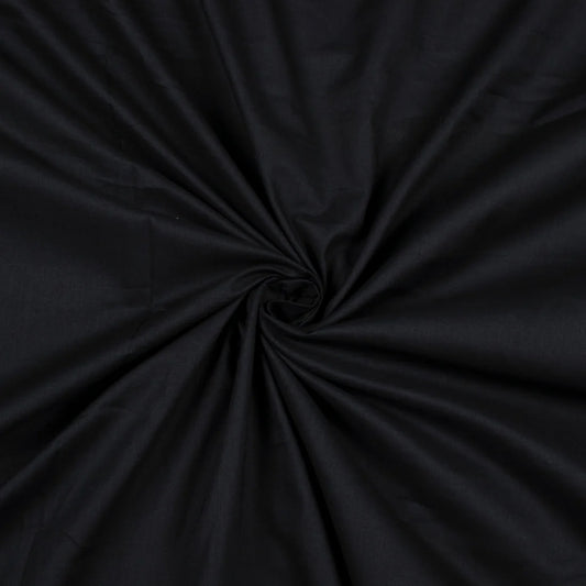 Black Plain Cotton Cambric Fabric