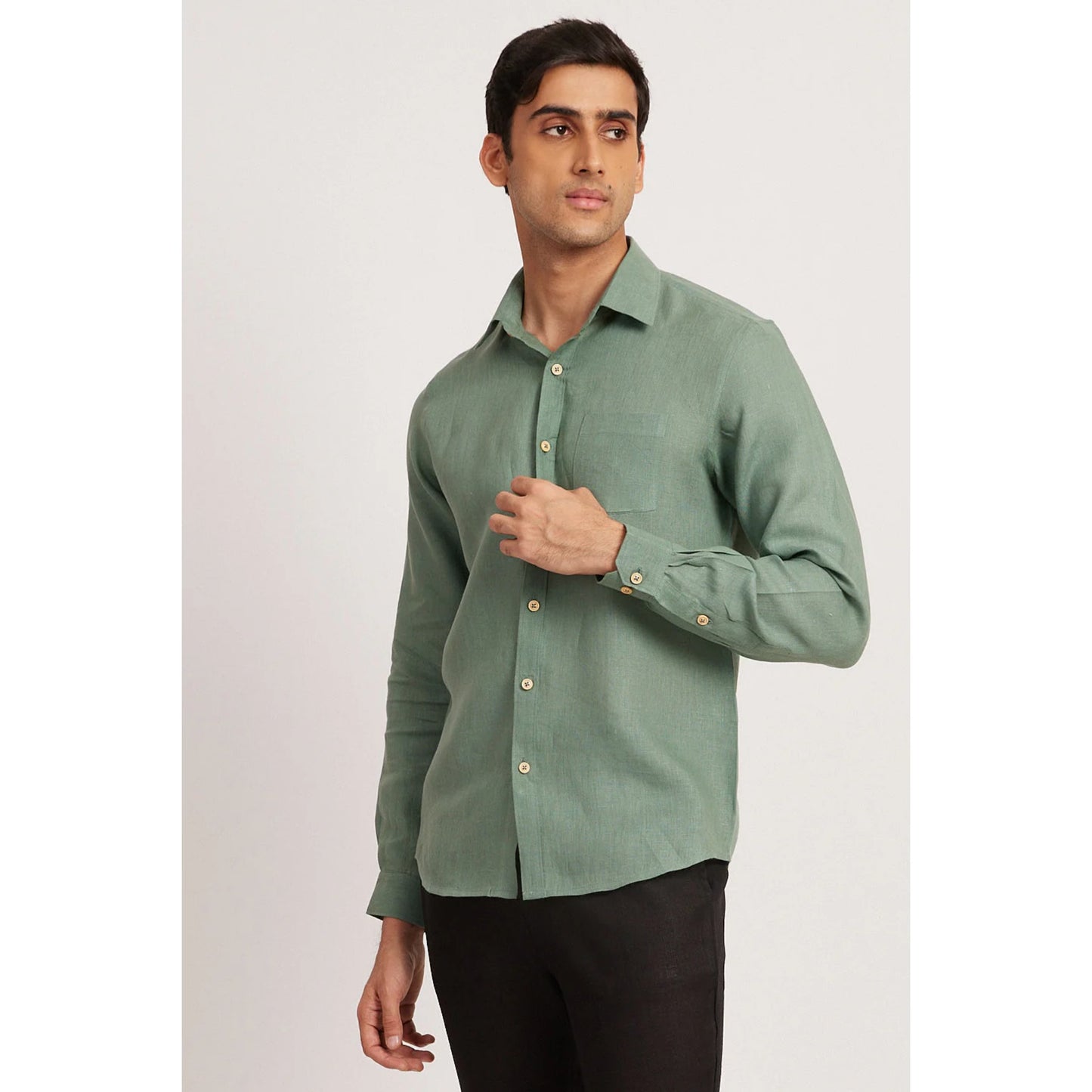 The Sage Green Linen Shirt.