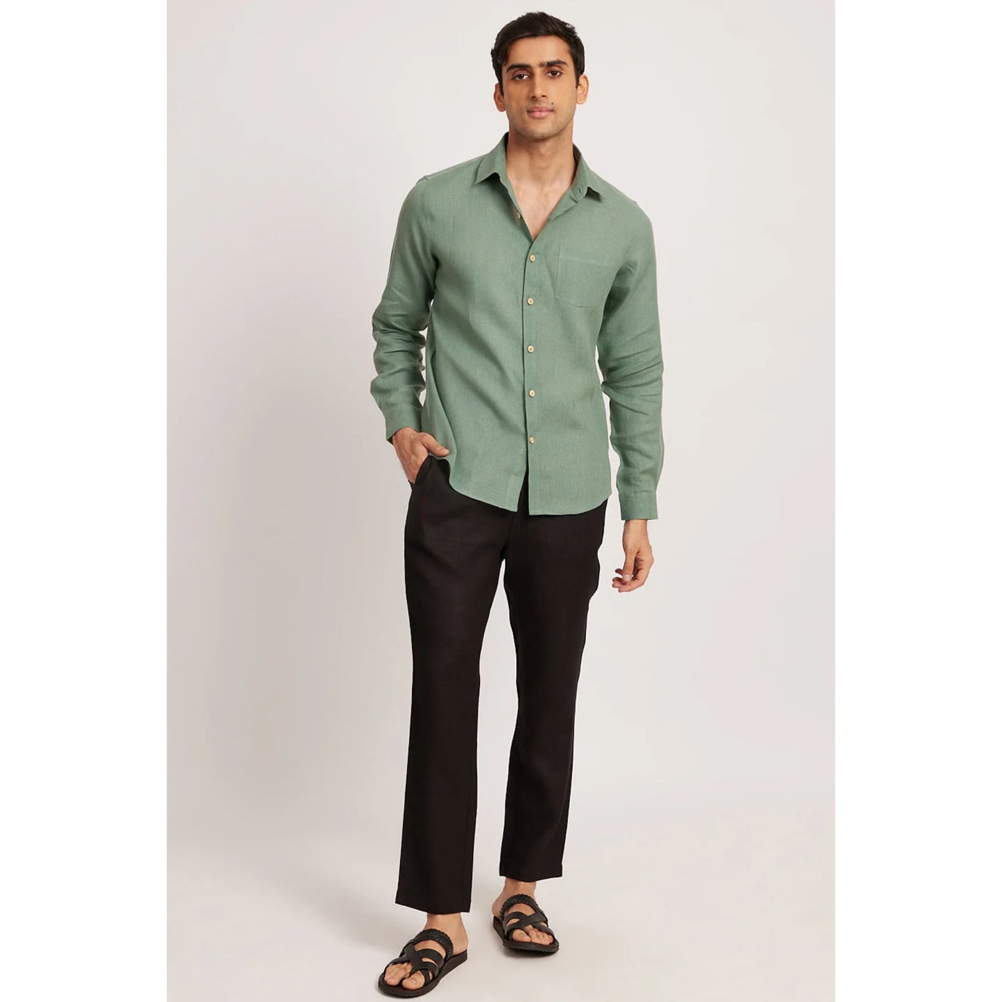 The Sage Green Linen Shirt.