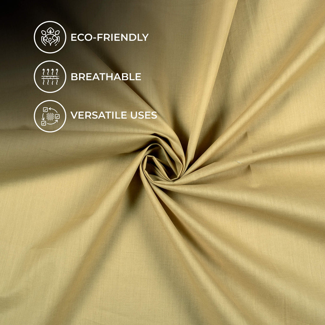 Khaki Brown Plain Cotton Cambric Fabric