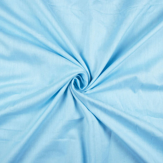 Sky Blue Plain Cotton Flex Fabric