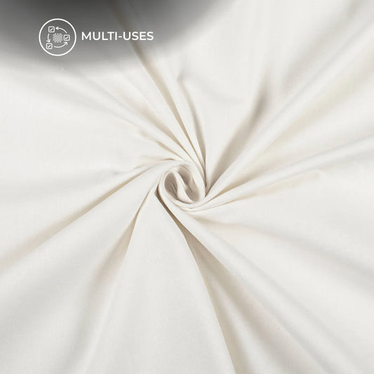 White Plain Cotton Flex Fabric