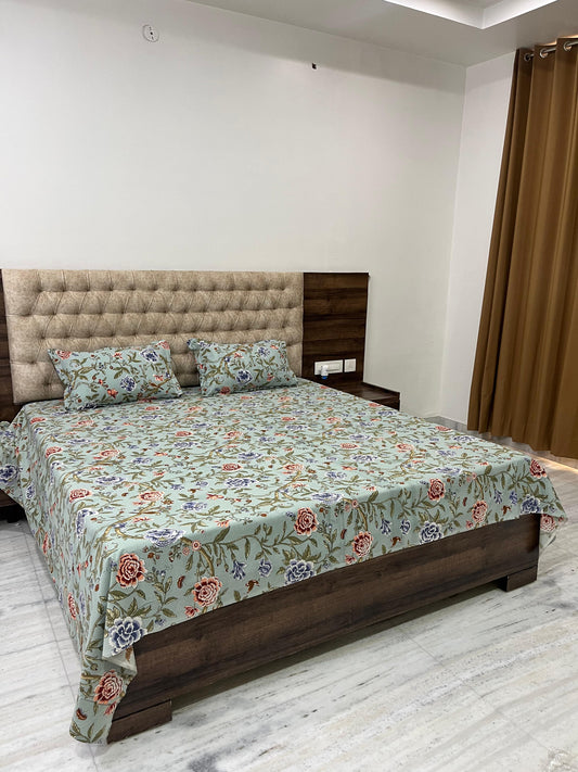 Cotton King Size printed bedsheet